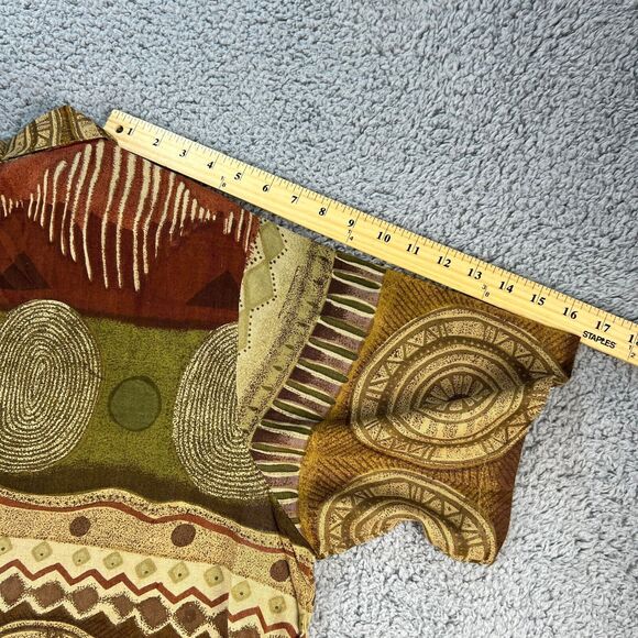 Kaktus Plus Shirt Womens 2X Linen Blend Polynesian Pattern Print Collared Button - Picture 9 of 9